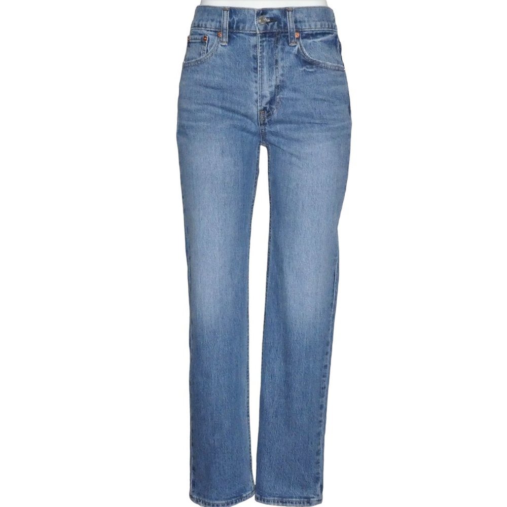 GAP SKY HIGH Petite Straight Leg Light Wash Jeans Size 0P 25